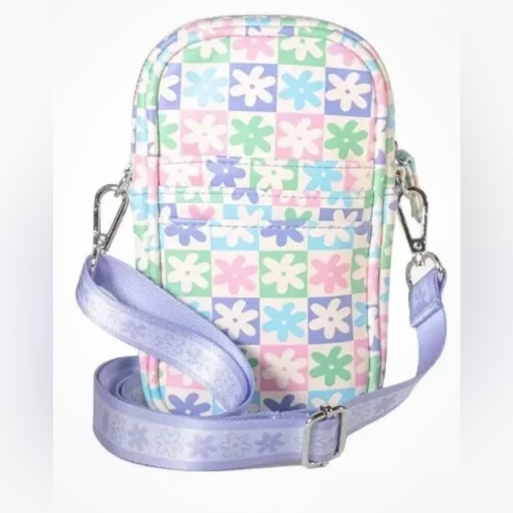 SKINNY DIP LONDON Women's Danni Mini Phone Crossbody  Bag Pastel floral check